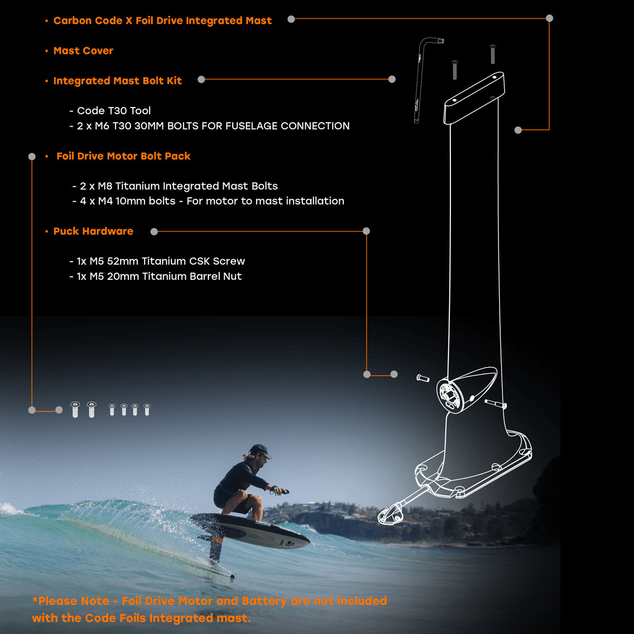 Code Foils x Integrated Foil Drive Mast Explosionszeichnung
